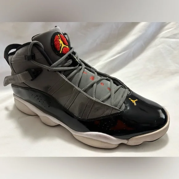 Air Jordan 6 Rings Smoke Grey,Black and Red Sneakers Size 14 - Picture 4 of 8